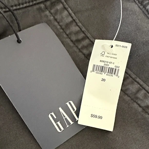 GAP Girlfriend Khaki - Dark Gray Wide Leg Ankle Pants. Size 20. - Picture 10 of 10